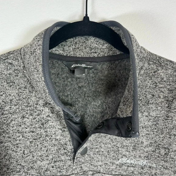 Eddie Bauer Men's Quarter Snap Pullover Sweatshirt Heather Taupe Outdoor  Medium - Picture 3 of 11